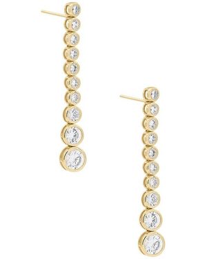 Shashi Bezel Diamond Drop Earring - White