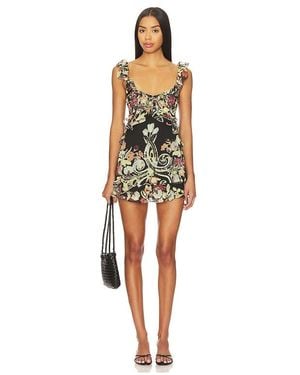 Free People Bali Flora Mini Dress - Black