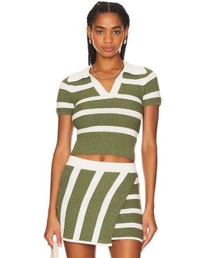 L'academie 'Academie Drea Striped Knit Top - Green