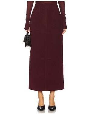 SELMACILEK Slit Detailed Midi Skirt - Red