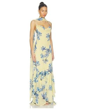 Rococo Sand Cowl Maxi Dress With Sash - White