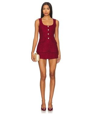 Amanda Uprichard Kya Tweed Romper - Red