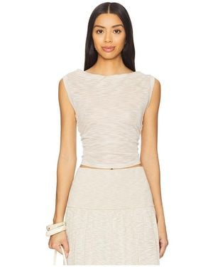 4th & Reckless Nikki Semi Sheer Knit Top - Natural