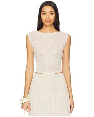4th & Reckless Nikki Semi Sheer Knit Top - Natural