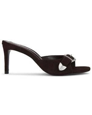 Black Suede Studio Elena 70 Mule - Black