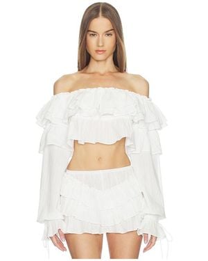 LOBA Iliana Ruffle Top - White