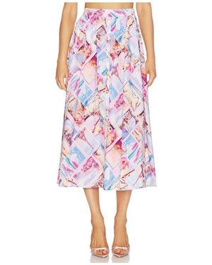 L'Agence Seina Midi Skirt - Red