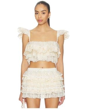 YUHAN WANG Ruffle Lace Tier Cami Top - Multicolor