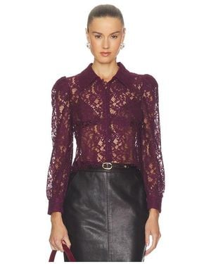 L'Agence 'Agence Anita Lace Button Up - Red