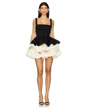 Bronx and Banco Estelle Deep V-Neck Floral Applique Mini Dress in Natural |  Lyst