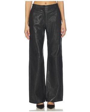 AEXAE Leather Pebble Straight Leg Pant - Black