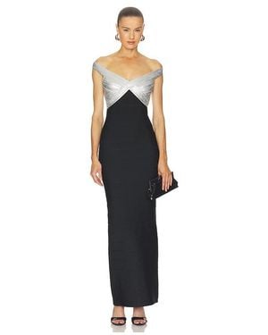 Hervé Léger Robe De Soirée The Metallic En. Taille Also En - Bleu