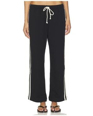 DONNI. The Eco-Terry Stripe Crop Pant - Black