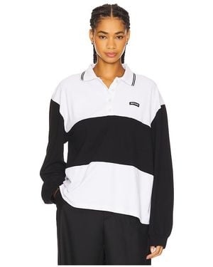 ROTATE BIRGER CHRISTENSEN Langarm-Poloshirt Pique - Weiß