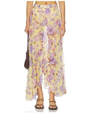 PATBO Peony Print Maxi Skirt - Yellow