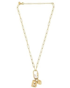 petit moments Carabiner Initial Charm Necklace - White