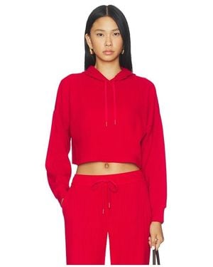 Beyond Yoga Breathe Easy Ribbed Cropped Hoodie - Red