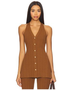 Veronica Beard Dax Knit Vest - Brown