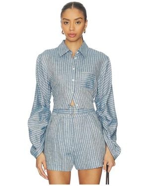 Hevron Oberteil Mit Knopfverschluss Raquel - Blau