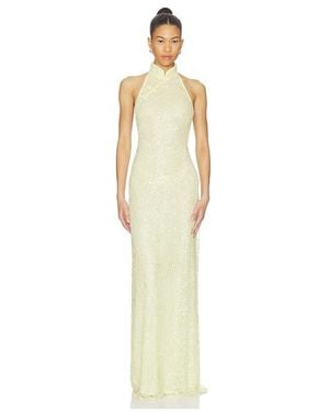 SAU LEE Grace Beaded Dress - White