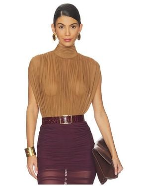 SER.O.YA Giulia Mesh Bodysuit - Red