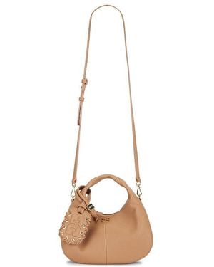Ganni Hobo Mini Grained Bag - White