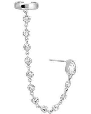 Ettika Ear Cuff Crystal Chain Stud - Metallic
