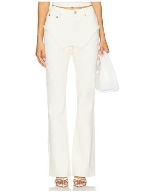 SER.O.YA Dahlia Frayed Bootcut Jeans - White