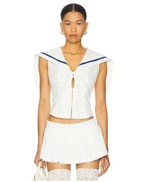 Kim Shui Sailor Corset Top - White