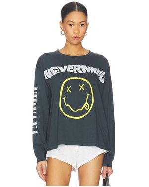 Daydreamer Nirvana Nevermind Smiley Merch Long Sleeve - Blue