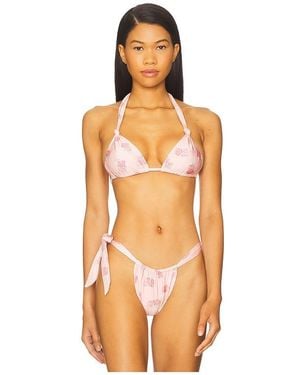 Frankie's Bikinis Kealy Satin Bikini Top - Orange