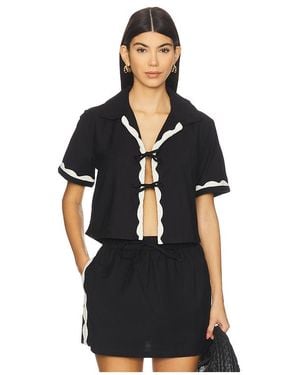 Seafolly Camisa Atada Delante Tie Front Shirt En Color Negro Talla (También En M, S, Xs)