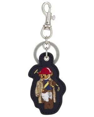 Polo Ralph Lauren Leather Novelty Bear Keyfob - Black