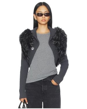 Jaded London Knit Faux Fur Shrug - Black