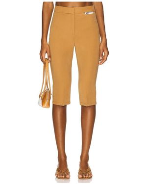 Gcds Cupro Tailoring Capri Pants - Brown