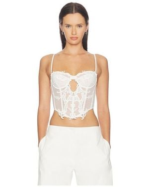 HAELO Wing Lace Crop Corset - White