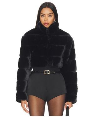MORE TO COME Sia Faux Fur Jacket - Black