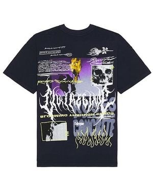 Civil Regime Watch Us Burn Oversized Tee - Blue