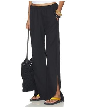 Enza Costa Twill Slash Pant - Black