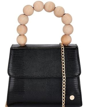 OLGA BERG Caylee Wooden Bead Top Handle Bag - Black