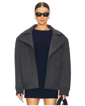 Norma Kamali Oversized Moto Jacket - Blue