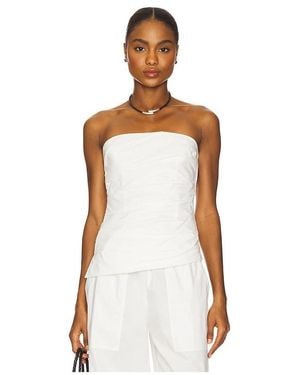 Jonathan Simkhai Emerson Ruched Bustier Top - White