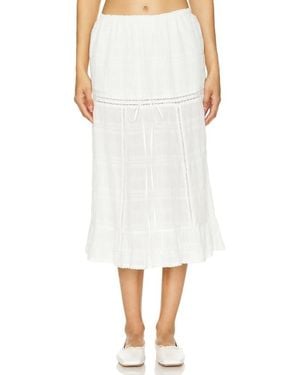 LOBA Valeria Midi Skirt - White