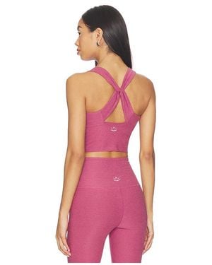 Beyond Yoga Twist Through Cropped Tank Top - Pink