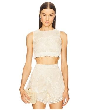 PATBO Joy Lace Fringe Top - Natural