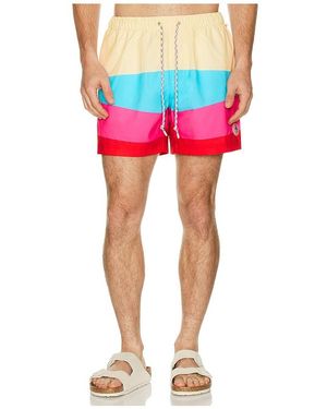 Original Penguin 5" Box Rec Degrade Swim Shorts - Red