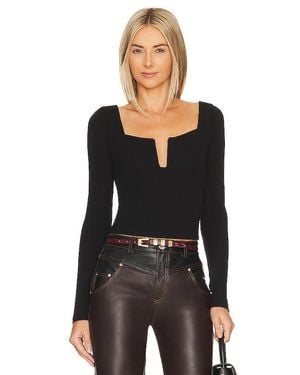 superdown Aline Puff Sleeve Top - Black