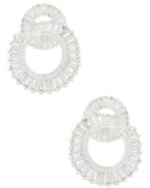 Ettika Pendientes De Tachuela Rotating En Color Plateado Metálico Talla - Blanco