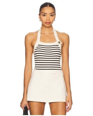 Sanctuary Sunkissed Rib Halter Top - White