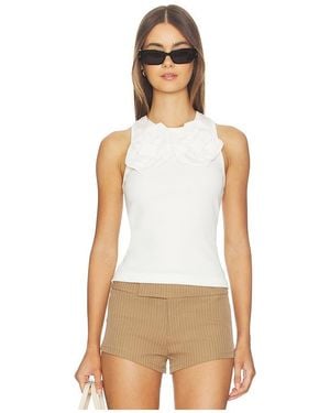 AKNVAS Camille Flower Tank - White